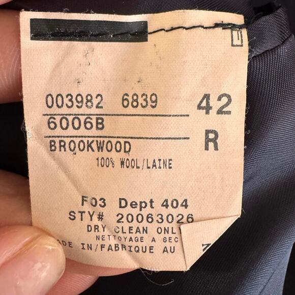 Brooks Brothers x Loro Piana Wool Brooksease Blue Blazer Coat Gold Buttons 42R - Picture 10 of 14